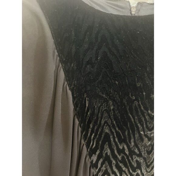 VTG STRONG SHOULDER COCKTAIL DRESS BATWING SLEEVE Animal Print Velvet Oversized - Picture 4 of 9